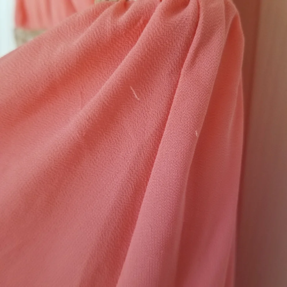 Miami brand Chiffon Fit and Flare Prom Dress with sequins at waist Medium - Picture 6 of 6